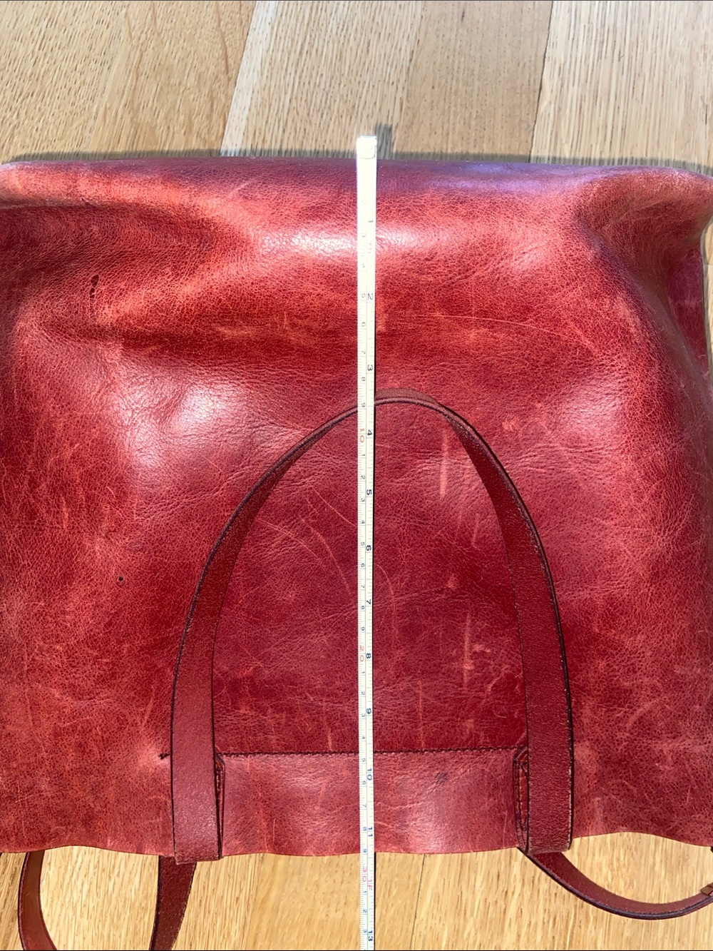 Madewell Essential Leather Tote Bucket Bag Handbag Totebag Mahogany 12”x13.5” - Picture 9 of 16